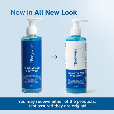 Be Bodywise 1% Salicylic Acid Exfoliating Body Wash Shower Gel 250ml | Prevents Body Acne, Bumpy skin & Deep cleanses | Suitable for All Skin Types.